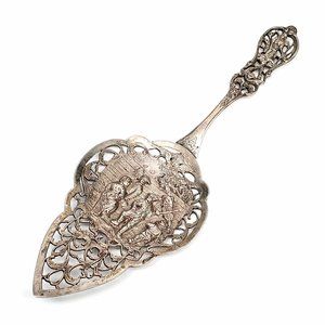 Antique Dutch 833 Silver Dance Scene Pie Server #6843